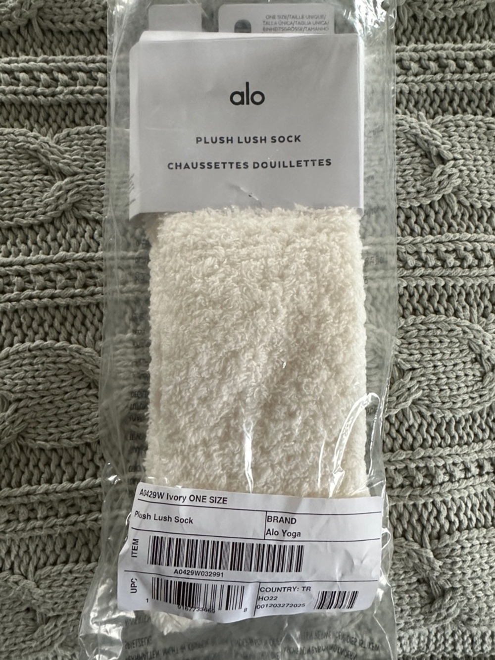ALO Yoga Plush Lush Sock Ivory
